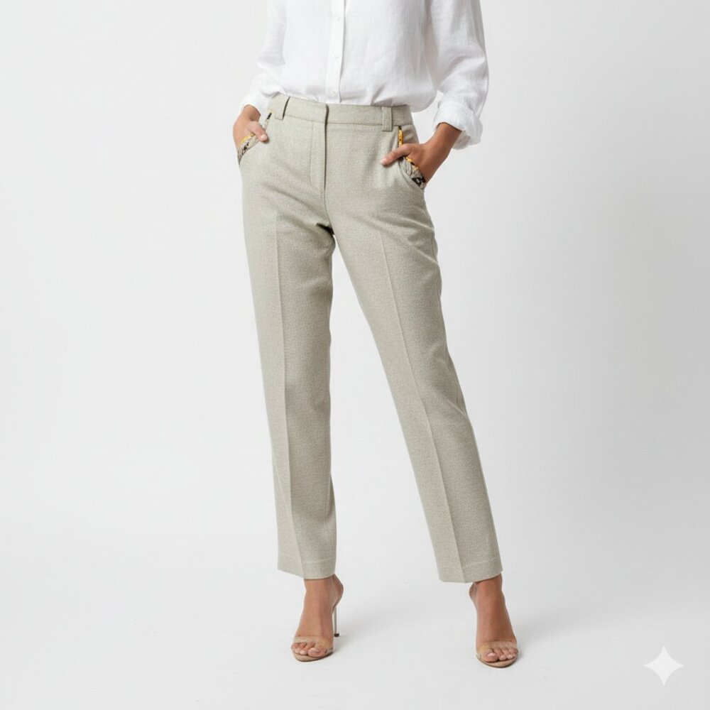 Vintage Harve Benard Pants Oatmeal Linen Artsy Casual Minimalist 10